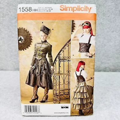Simplicity 1588 Steampunk Costume Cosplay Corset Skirt Misses Size 6 12 Pattern • $8.99