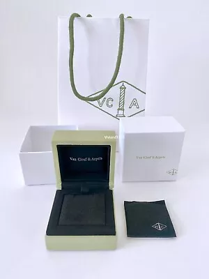 VCA Van Cleef & Arpels Suede Necklace Pendant Box + Outer Box + Bag- New • $99.95