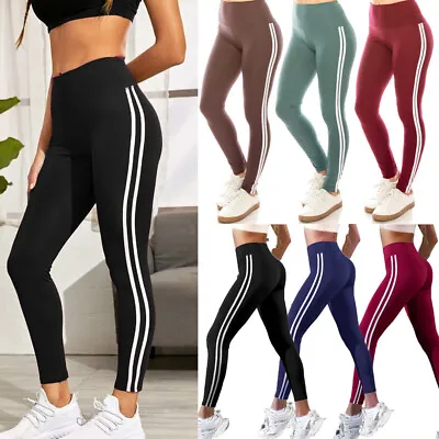 Women High Waist Gym Leggings Pocket Fitness Sports Running Ladies Yoga Pants UK • £10.98