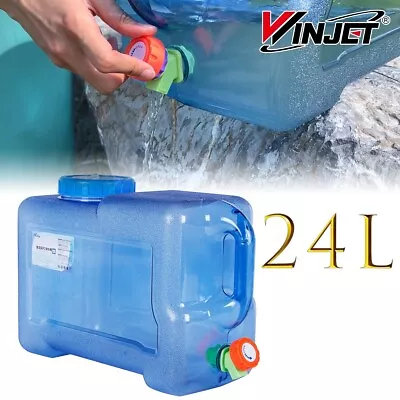 24L Camping Water Storage Container For Outdoor Camping Water Bucket With Faucet • $39.99