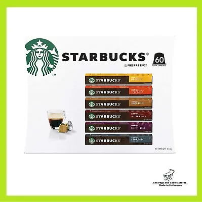 $47 • Buy Starbucks By Nespresso Coffee Pods Variety Pack 60 Capsules (10 Of Each Flavor) 