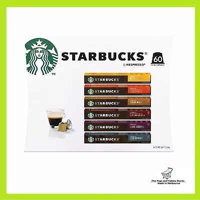 $47 • Buy Starbucks By Nespresso Coffee Pods Variety Pack 60 Capsules (10 Of Each Flavor) 