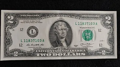 2013 $2 Dollar Bill - A Series/circulated Low Serial Number • $999.99