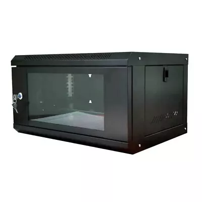 6U 450mm 19  Black Network Data Cabinet Wall Mountable Rack - Flat Packed • £79.99