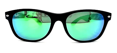 Ray Ban New Wayfarer Black Matte 2132 622/19 Green Blue Sunglasses 55mm • $100.80