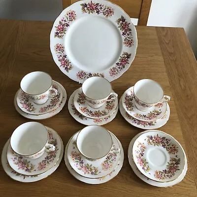 Vintage Colclough Wayside Tea Set Cups SaucersSide Plates & Cake Serving Plate • £49