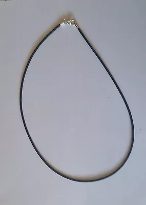 $14.95 • Buy Greek Leather Necklace Solid 925 Sterling Silver High Quality Clasp & Clips 45cm