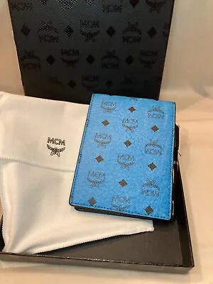 MCM Cognac Visetos Baby Blue Leather Note Book • $194.94