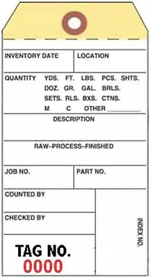 Inventory Tags 3-Part Carbonless NCR 3-1/8  X 6-1/4  Box Of 500 Numbered 450 • $97.99