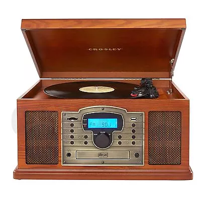 Crosley Troubadour Retro Wooden Turntable Usb Encoding Cd Radio Rfb • $139.98