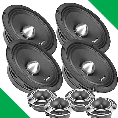 4x Timpano 6.5  Midrange Bullet Slim Speakers 4x Super Tweeters 3000 Watt Bundle • $159.70