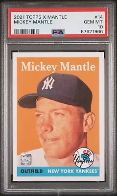 2021 Topps X Mickey Mantle Collection 14 PSA GEM MINT 10 Pop 8! • $99.99