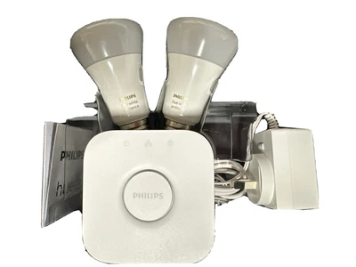 $66 • Buy Philips Hue Bridge + 2 E27 White Ambience Bulbs