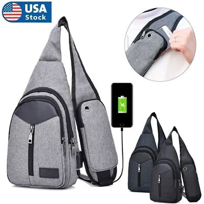 Men Women Sling Bag Chest Fanny Packs Cross Body Travel Shoulder Backpack 2 Side • $12.59