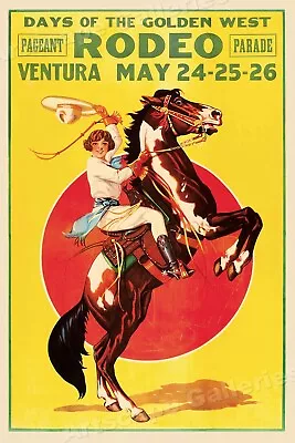 1930s “Days Of The Golden West Rodeo” Vintage Style Horse Rodeo Poster - 24x36 • $25.95