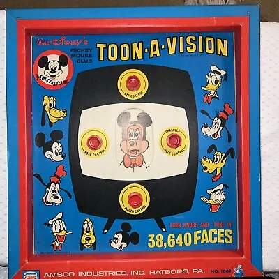 Vintage Mickey Mouse Club Toon-A-Vision Face Changing Game - Knobs Work! • $19.99