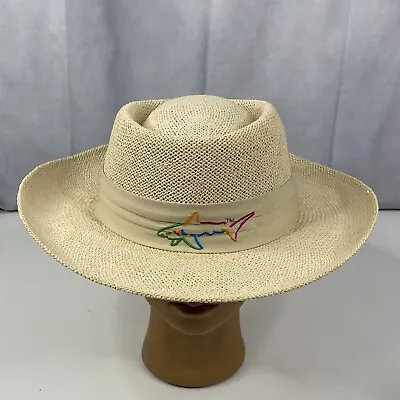 Greg Norman Hat Cap Adult One Size Tan Paper Straw Outdoors Golf Mens • $24.99