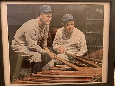 Babe Ruth And Lou Gehrig 10 X 12 Framed Canvas Painting Replica • $8.95