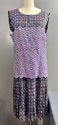 Gorgeous Vintage Chanel CC Clover Print Dress Size 44 FR / Large Made In France • $849.99