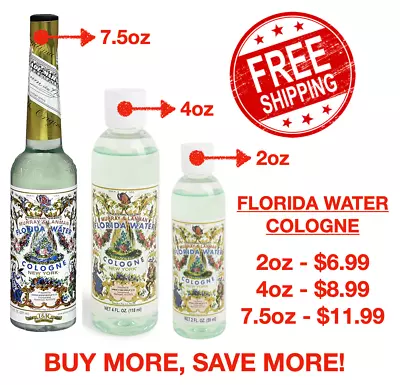 FLORIDA WATER MURRAY & LANMAN MULTI-SIZES [2oz 4oz 7.5oz] BUY MORE SAVE MORE! • $8.99