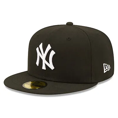 Men's New Era Black New York Yankees Team Logo 59FIFTY Fitted Hat • $31.49