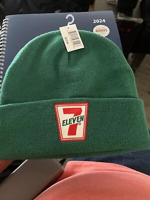 7-Eleven Beanie Men's One Size Fits All Green Knit • $10