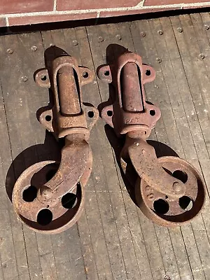 2 C.1910 Factory Cart Swivel Wheels Heavy-Duty ~ Kitchen Island Coffee Table? • $89.10