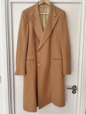 Vintage Italian Men’s Long Cashmere With Wool Coat Size Large Camel Colour  • £40