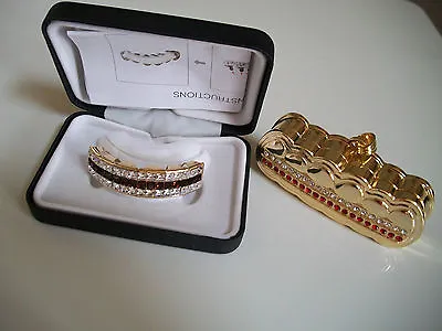 Men's Hip Hop Fashion Gold Finish Grill For Top Teeth Mouth Grillz Holder & Box • $19.77