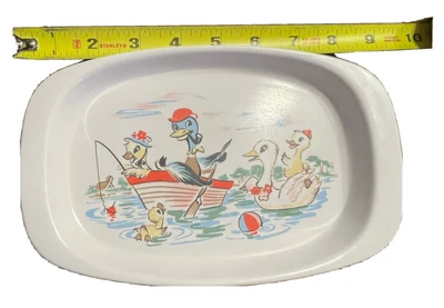 $4.80 • Buy Child’s Platter Plate Noritake Melamine Ware Japan Ducks In Boat On Pond Fishing