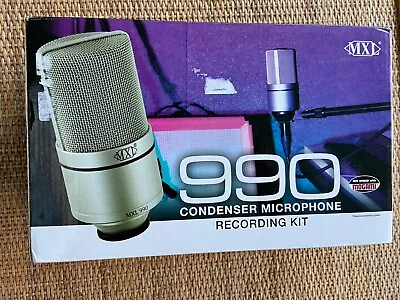 MXL 990 Large Diaphragm Studio Condenser Microphone Shock-mount & Case • £45