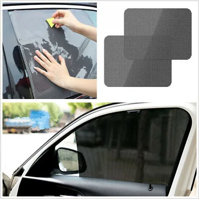 4 Pcs 16 1/2 *15  PVC Reusable Car Window Sun Shade Cover Screen Protective Film • £13.07