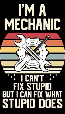 4” Mechanic Sticker Decal Funny Can’t Fix Stupid Helmet Hard Hat Tool Box Laptop • $5.99