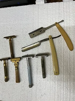 Vtg Gillette Safety Straight Razor Lot • $55.25