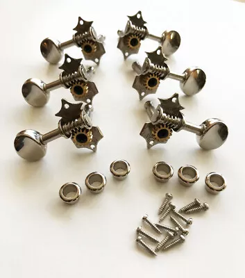 NEW Vintage Style Individual Guitar Tuners Nickel Oval Buttons • $19.95