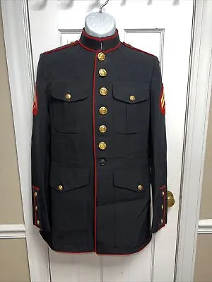 USMC U.S. Marine Corps Dress Blues Jacket Enlisted Size 40L Altered • $74.99