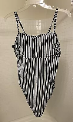 Isabel Maternity Bathing Suit Tankini Top Size Small Black And White Stripes • $8