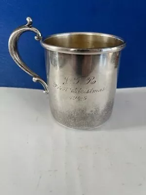 Vintage 1945 Sterling Silver Baby Mug Engraved 2 3/4  H 62g • $44.25