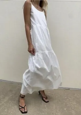 New With Tags ZULU & ZEPHYR Air White Organic Cotton Boho Maxi Dress  10 #31957 • $75