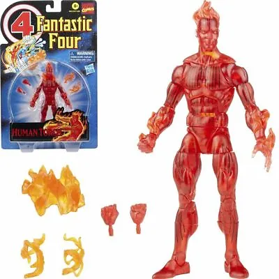Hasbro Marvel Legends Series Retro Fantastic Four The Human Torch 6  Action... • $15