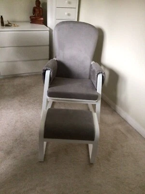 £100 • Buy Ickle Bubba Dursley Rocking Chair And Stool In Pearl Grey For Baby Nursery