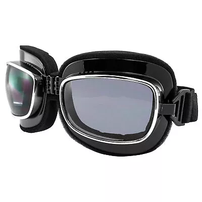 Retro Joe Smoke Motorcycle Goggles By Global Vision With Microfiber Pouch • $16.99