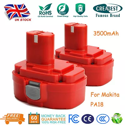 2x 18V 3500mAh Ni-MH Battery For Makita PA18 1822 1823 1834 1835 8391D 6343D • £23.90