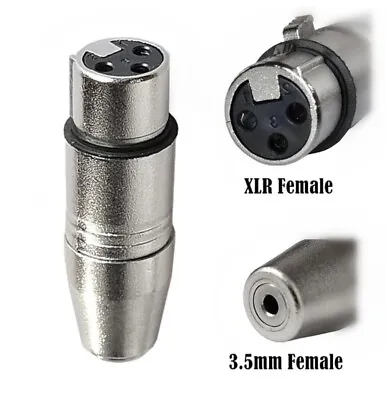 XLR Female To 3.5mm 1/8 Balanced Mini Jack Female Microphone Audio Converter • £5.95