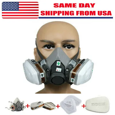 7in1 Half Face Gas Mask Facepiece Spray Painting Respirator Safety Suit For 6200 • $15.99