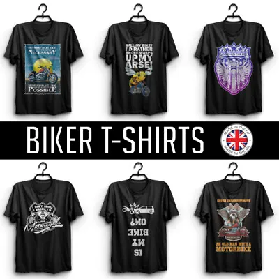 BIKER T-SHIRT Motorbike Motorcycle Cafe Racer Chopper Bike Mens Funny Tee Tshirt • £9.95