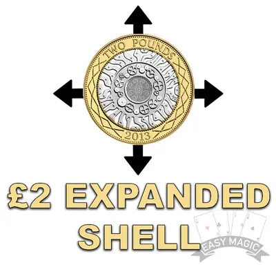 £29.99 • Buy £2 Expanded Shell With Magnetic Shim Easy Magic Coin Tricks HAND MADE REAL COINS