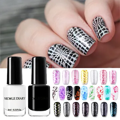 6ml NICOLE DIARY Stamping Nail Polish Metallic Plates Printing Varnish Nail Art • $2.10