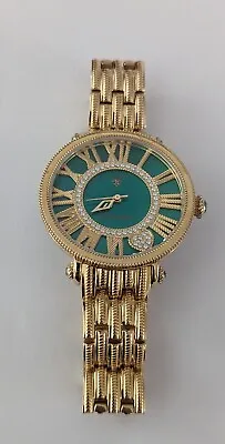 Judith Ripka Green London Diamonique Wristwatch Gold Plated Over Stainless Steel • $109.99