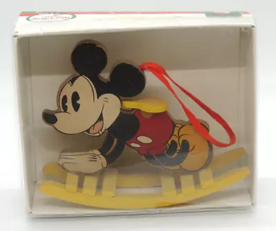 Vintage Mickey Mouse Disney Company Rocking Horse Ornament Kurt Adler Wood • $14.99